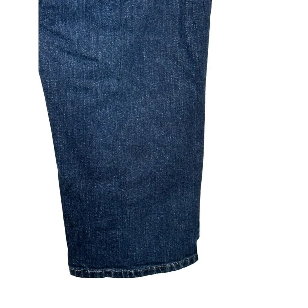 Lauren Jeans Co. Women's Jeans Classic Mid-Calf‎ Cropped High-Rise Denim Blue 32